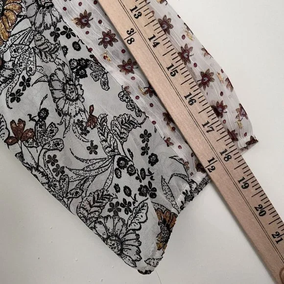 NWT Figueroa & Flower size XL Blouse Patterned with Gold/Silver Dots Flowy Boho - Picture 7 of 9